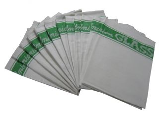 12 x Catering Union Linen Glass Cloth Tea Towels Green