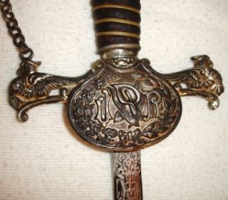 Pythias Fraternal Ceremonial Etched Sword Scabbard M C Lilley