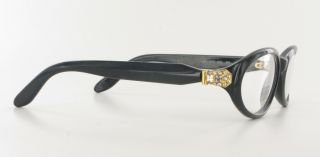 New Gianfranco Ferre 345 Eyeglasses Black Gold Rhinestone Womens Frame