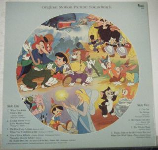 PINOCCHIO PICTURE DISC ~ Walt Disney 1980   33 rpm, The record has