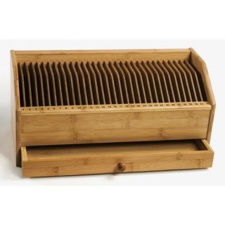 Lipper International Bamboo Monthly Bill Invoice Organizer with Drawer
