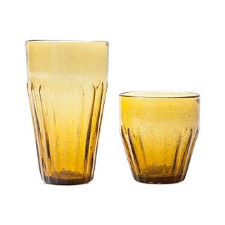 Marcela for Prima Design Glassware, Rustic Amber Highball or Double