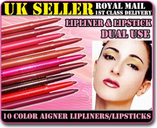 10 Colours Aigner Lip Line Lipsticks Dual Usage Pencils