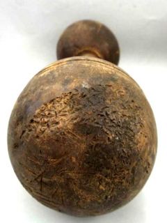 1800S Antique Victorian Wooden Barbell Weight 1lb Exercise Dumbells