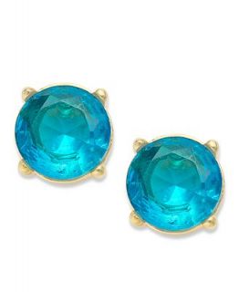 Charter Club Earrings, Gold tone Blue Gem Stud Earrings (11mm)