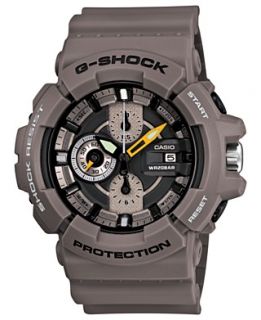 Shock Watch, Mens Chronograph Gray Resin Strap 53x55mm GAC100 8A