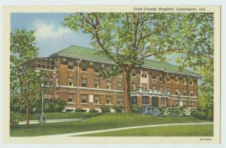 040307 Cass County Hospital Logansport Indiana in Postcard 1938