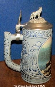 Longton Crown Scouting The Bluffs Pewter Lidded Stein