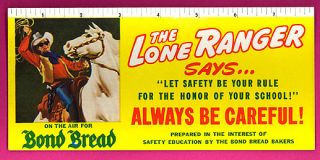 1940s Lone Ranger Blotter Mint Cond Bond Bread Radio