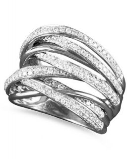 EFFY Collection Diamond Ring, 14k White Gold Diamond Multi Row Ring (3