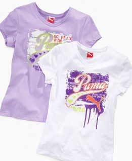 Puma Kids Shirt, Girls Logo Tee   Kids Girls 7 16