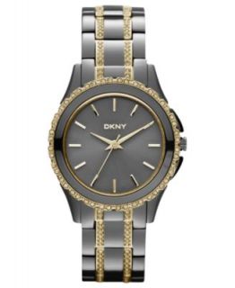 DKNY Watch, Womens Chronograph Crystal Two Tone Ion Plated Stainless
