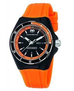 TechnoMarine Watch, Cruise Sport 40mm Orange and Black Silicone Straps