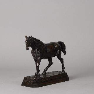 French Bronze Horse Laveugle by Louis Navatel Vidal Signed