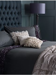 Pied a Terre Pleated ruffle charcoal bed linen   House of Fraser