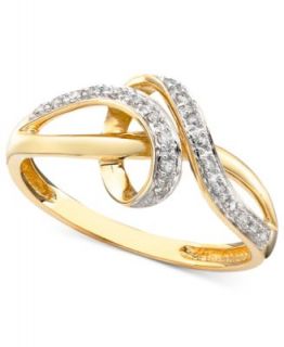 Diamond Ring, Sterling Silver Diamond Double Ribbon Ring (1/3 ct. t.w