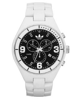 adidas Watch, Chronograph White Polyurethane Bracelet 44mm ADH2628