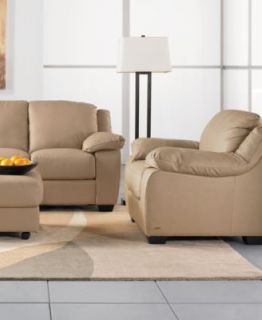 Blair Leather Living Room Furniture, 3 Piece Set (Full Sleeper Sofa