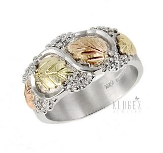 Black Hills Sterling 12K Gold Wedding Band Ring Size 8