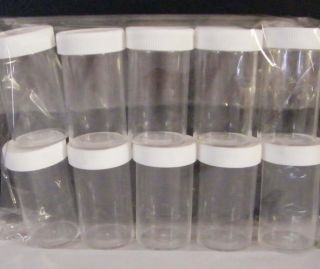 10x Clear Vial Pills Beads Buttons Plastic Container