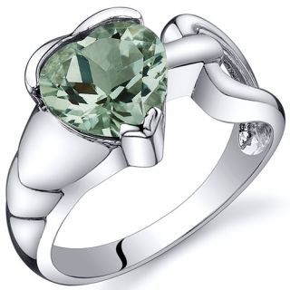 Love Knot Style 1 50 cts Green Amethyst Ring Sterling Silver Sizes 5
