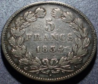 MONARCHY of FRANCE, Silver FIVE FRANCS, Paris Mint, LOUIS PHILIPPE I