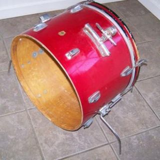 Vintage 1960s Ludwig 14x20 Red Sparkle Bass Drum