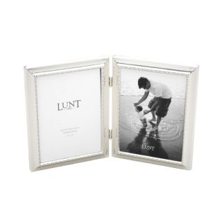 Lunt Silver Silver Beads Double Hinged Picture Frame 735092227997