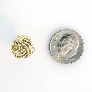 14k Yellow Gold Love Knot Studs 1 70 grams E722 9 5mm Wide