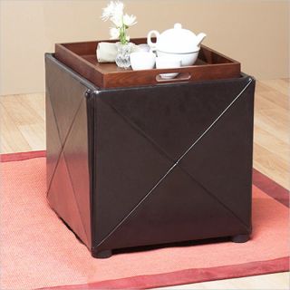 Modus Milano Upholstered Storage Cube in Chocolate Brown Leatherette