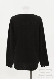 Lutz Patmos Black Cashmere V Neck Sweater Size L