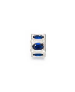 Donatella Charm, Sterling Silver Blue Cubic Zirconia Rondelle Bead