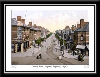 Lumley Road Skegness Antique England Art Canvas photochrom 1890s New