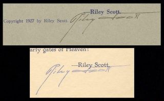 Lot of 2 Poetry Broadsides Riley Scott 1927 30
