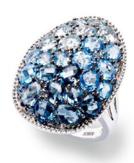 EFFY Collection Sterling Silver Ring, Shades of Blue Topaz Mosaic Ring