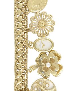 Watch, Womens Gold Tone Charm Bracelet 10 8096CHRM   Womens