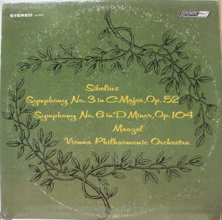 Maazel Sibelius Symphony No 3 6 LP VG CS 6591 Vinyl 1968 Record