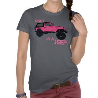 Only in a jeep girls pink offroad tee