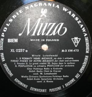 RARE Lutoslawski Concducts Lutoslawski Symphonic Works ED1 MUZA Mono