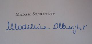 Book Signed by Secretary of State Madeleine Albright First Edition 1st