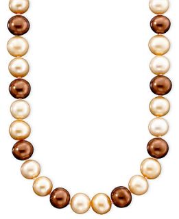 14k Gold Cultured Freshwater Dyed Chocolate Pearl Necklace   Necklaces
