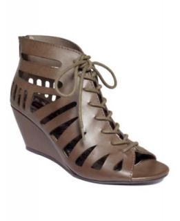 Material Girl Shoes, Halter Lace Up Wedge Sandals