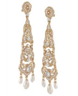 Carolee Earrings, Gold Tone Linear Chandelier Earrings