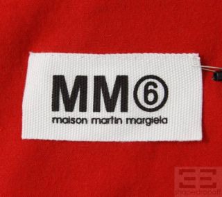 MM6 Maison Martin Margiela Red Jersey Scoop Neck Top