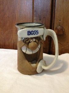 Cup Boss Mans Face Stoneware Clay Pottery Possibly Mahon