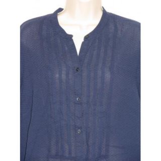 Eddie Bauer Tissue Cotton Convertible Sleeve Collarless Tunic Top Size
