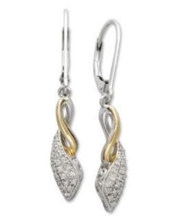 Diamond Earrings, 14k Gold Diamond Ribbon (1/10 ct. t.w.)   Earrings