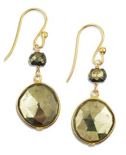 Over Sterling Silver Earrings, Pyrite Drop Earrings (20 1/3 ct. t.w