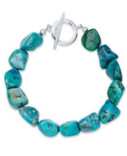 Road Sterling Silver Bracelet, Turquoise Toggle Bracelet (21 ct. t.w