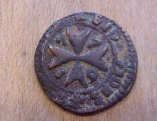 1776 Copper 1 Grano Coin Emmanvel de Rohan Knights Malta Cross Order